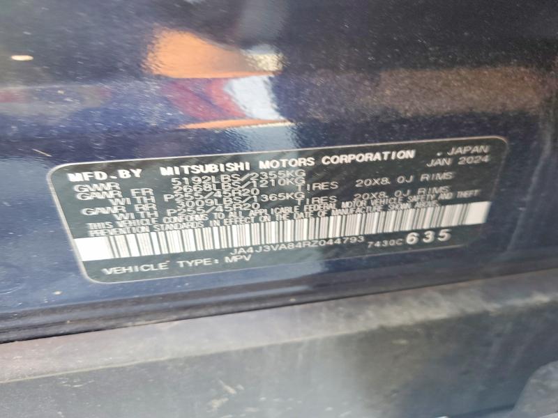 56543776 :رقم المزاد ، JA4J3VA84RZ044793 vin ، 2024 Mitsubishi Outlander مزاد بيع