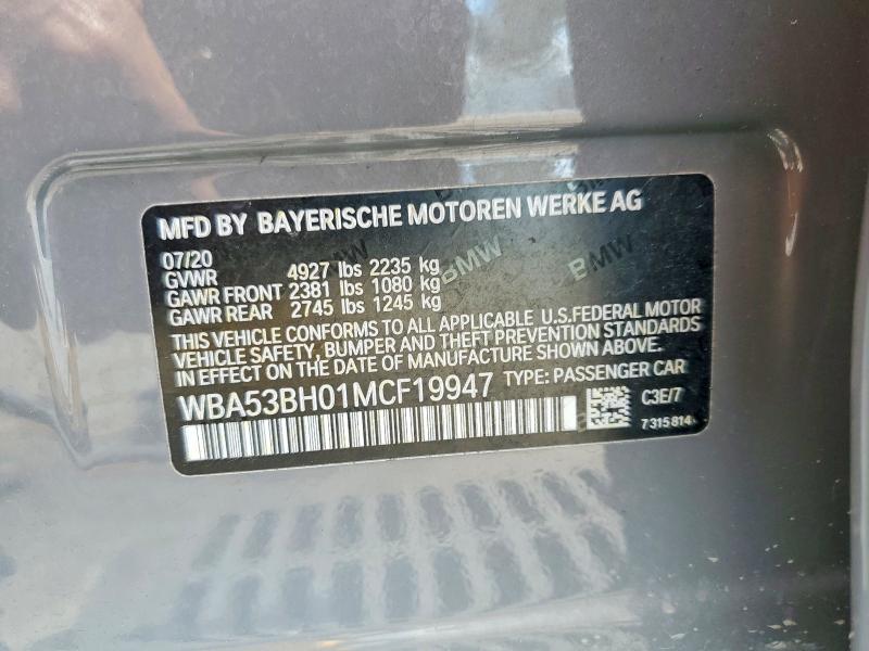 Aukcja sprzedaży 2021 Bmw 530, vin: WBA53BH01MCF19947, numer aukcji: 57311646
