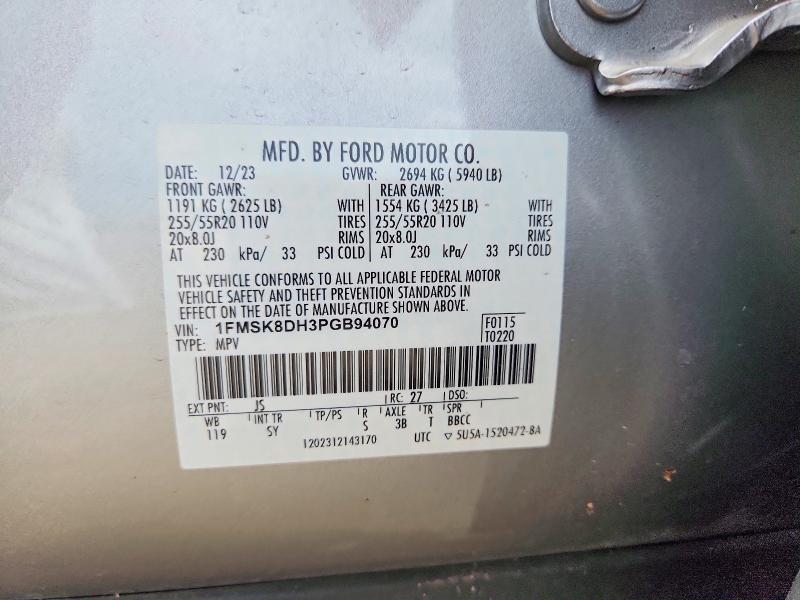 Продажа на аукционе авто 2023 Ford Explorer, vin: 1FMSK8DH3PGB94070, номер лота: 56022956