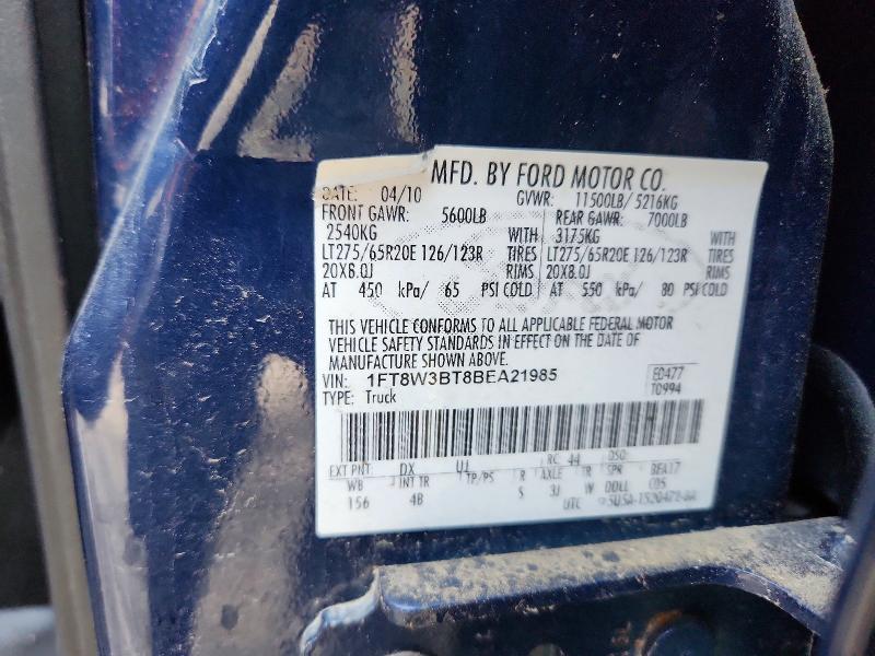 Aukcja sprzedaży 2011 Ford F350, vin: 1FT8W3BT8BEA21985, numer aukcji: 57695316