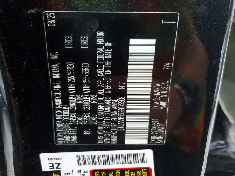 56756086 :رقم المزاد ، 5TDAAAB65SS045508 vin ، 2025 Lexus Tx 350 مزاد بيع