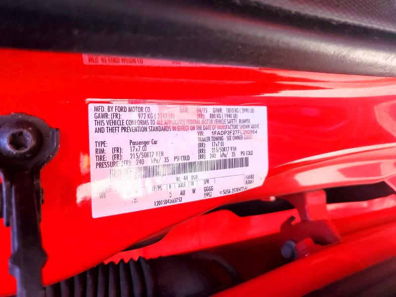2015 Ford Focus მანქანა იყიდება აუქციონზე, vin: 1FADP3F27FL292864, აუქციონის ნომერი: 56068186
