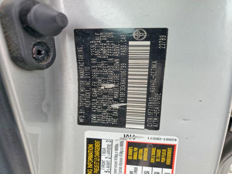 Продажа на аукционе авто 2010 Toyota Camry, vin: 4T1BF3EK8AU106799, номер лота: 55831156