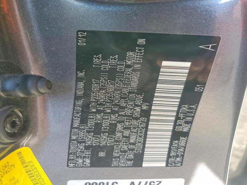 Продаж на аукціоні авто 2012 Toyota Sienna, vin: 5TDZK3DC3CS216739, номер лоту: 56178426
