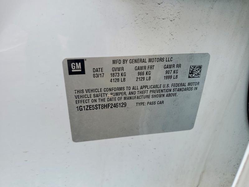 2017 Chevrolet Malibu მანქანა იყიდება აუქციონზე, vin: 1G1ZE5ST8HF246129, აუქციონის ნომერი: 58897646