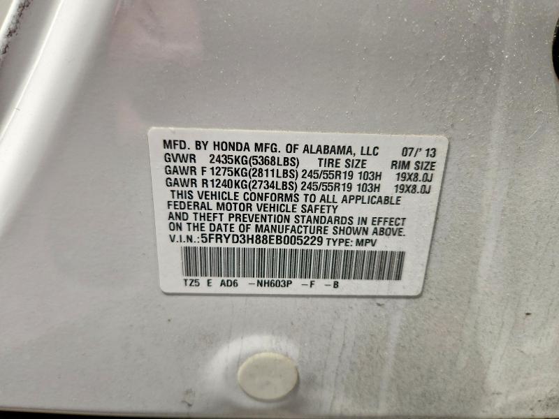 58104076 :رقم المزاد ، 5FRYD3H88EB005229 vin ، 2014 Acura Mdx مزاد بيع
