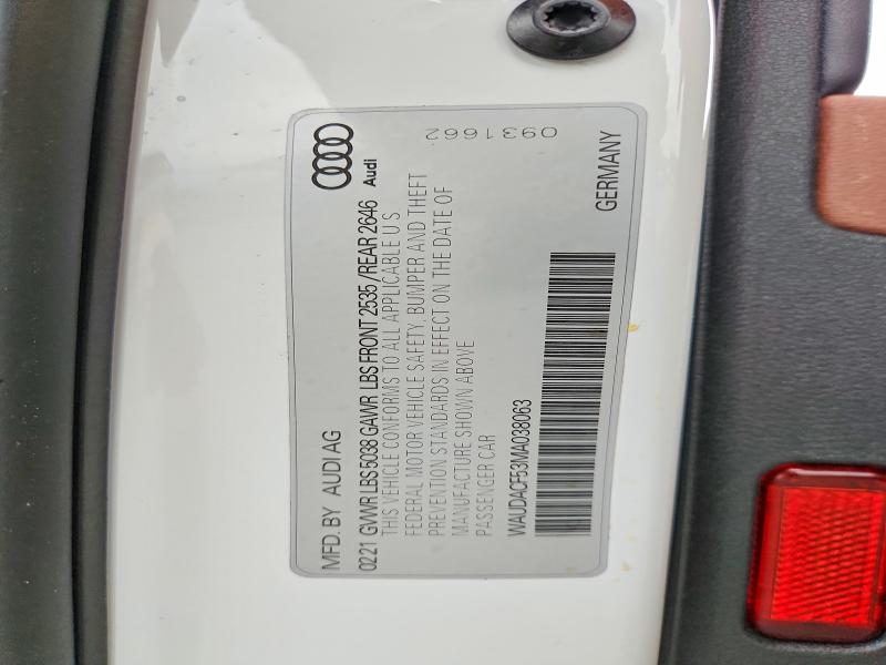 Продаж на аукціоні авто 2021 Audi A5, vin: WAUDACF53MA038063, номер лоту: 57892006