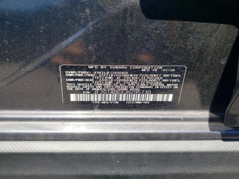 Aukcja sprzedaży 2018 Subaru Crosstrek, vin: JF2GTADC1JH295730, numer aukcji: 57540176