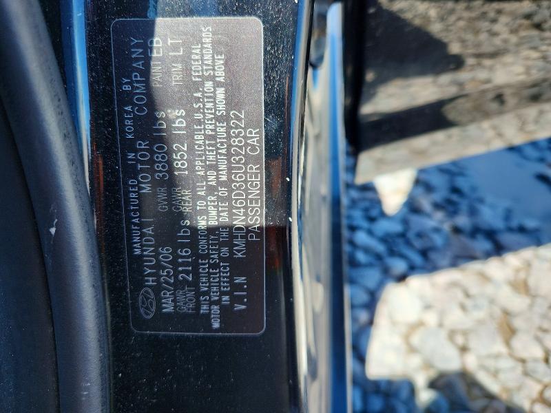 57499646 :رقم المزاد ، KMHDN46D36U328322 vin ، 2006 Hyundai Elantra مزاد بيع