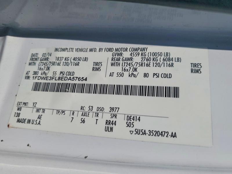 2014 Ford Econoline მანქანა იყიდება აუქციონზე, vin: 1FDWE3FL8EDA57654, აუქციონის ნომერი: 55528596