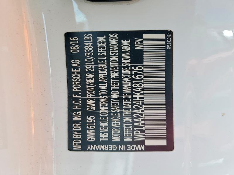 Продажа на аукционе авто 2017 Porsche Cayenne, vin: WP1AA2A24HKA81676, номер лота: 56650256
