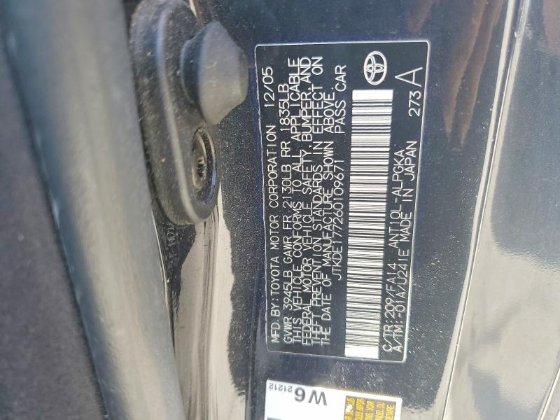 Продажа на аукционе авто 2006 Scion Tc, vin: JTKDE177260109671, номер лота: 59271286