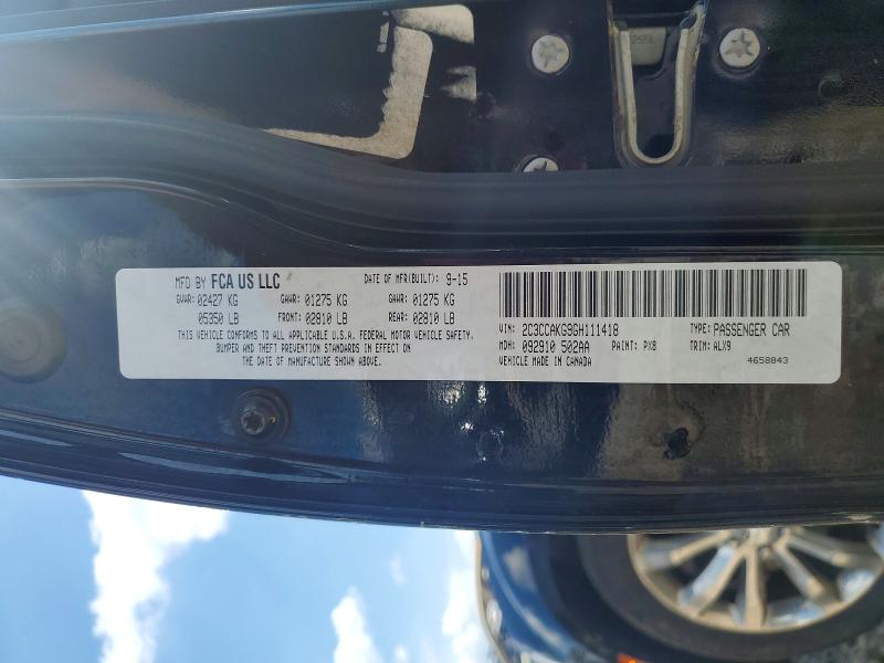 2016 Chrysler 300c მანქანა იყიდება აუქციონზე, vin: 2C3CCAKG9GH111418, აუქციონის ნომერი: 58714956