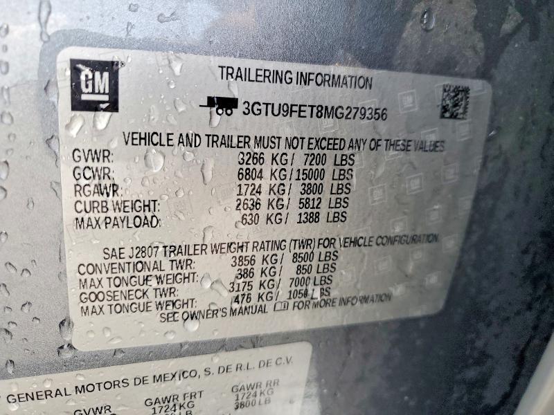 Продажа на аукционе авто 2021 Gmc Sierra, vin: 3GTU9FET8MG279356, номер лота: 56648466