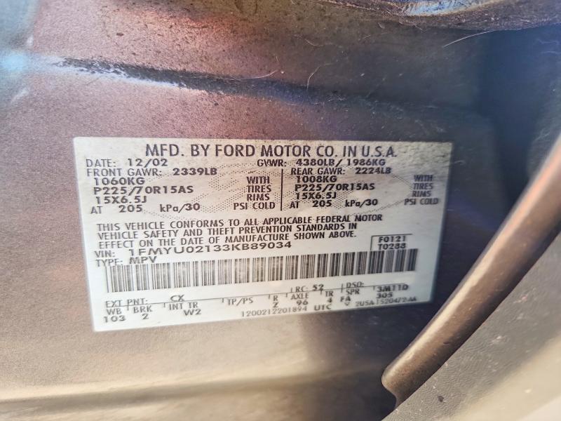 Продажа на аукционе авто 2003 Ford Escape, vin: 1FMYU02133KB89034, номер лота: 54067616