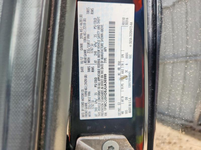 Aukcja sprzedaży 2018 Ford Escape, vin: 1FMCU0HD8JUA36999, numer aukcji: 56409386