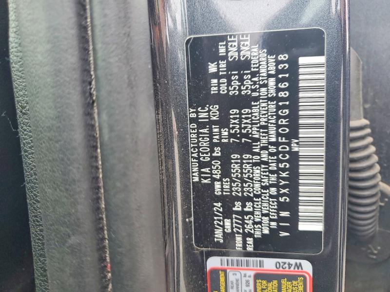 55959386 :رقم المزاد ، 5XYK5CDF0RG186138 vin ، 2024 Kia Sportage مزاد بيع