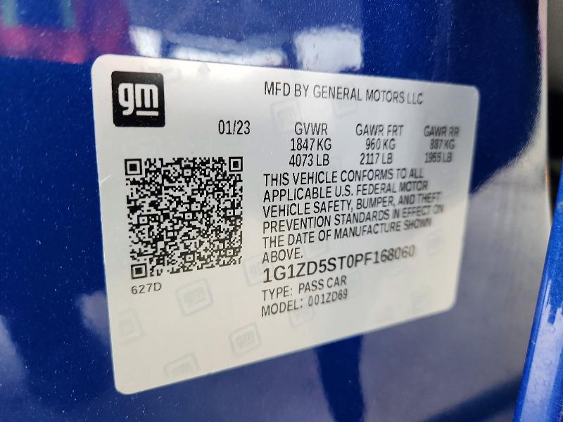 Продаж на аукціоні авто 2023 Chevrolet Malibu, vin: 1G1ZD5ST0PF168060, номер лоту: 56846576