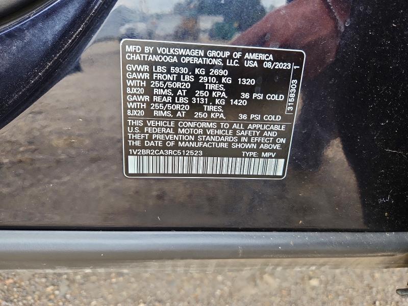 Aukcja sprzedaży 2024 Volkswagen Atlas, vin: 1V2BR2CA3RC512523, numer aukcji: 58273556