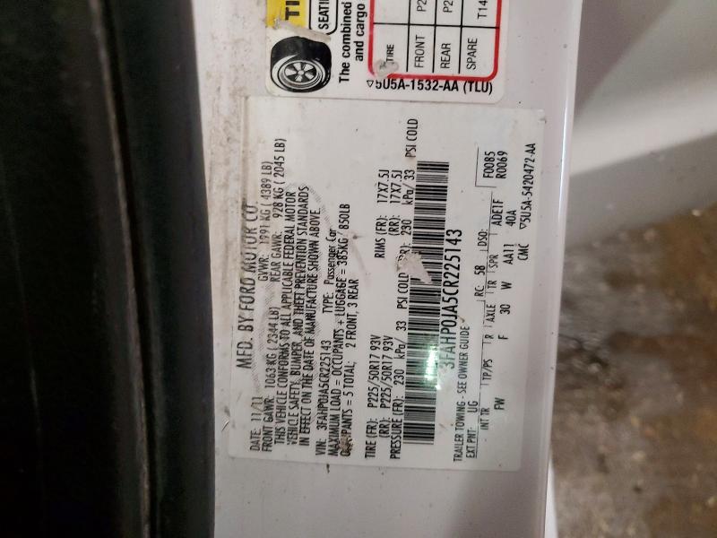 2012 Ford Focus მანქანა იყიდება აუქციონზე, vin: 3FAHP0JA5CR225143, აუქციონის ნომერი: 56489006