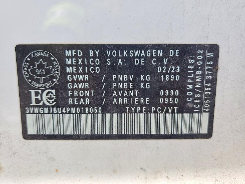 Aukcja sprzedaży 2023 Volkswagen Jetta, vin: 3VWGM7BU4PM018050, numer aukcji: 57400556