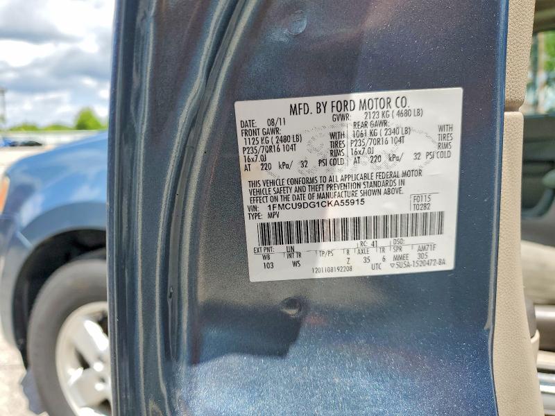58726176 :رقم المزاد ، 1FMCU9DG1CKA55915 vin ، 2012 Ford Escape مزاد بيع