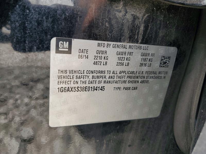 57415716 :رقم المزاد ، 1G6AX5S38E0194145 vin ، 2014 Cadillac Cts مزاد بيع