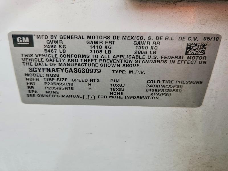 Продажа на аукционе авто 2010 Cadillac Srx, vin: 3GYFNAEY6AS630979, номер лота: 57294346