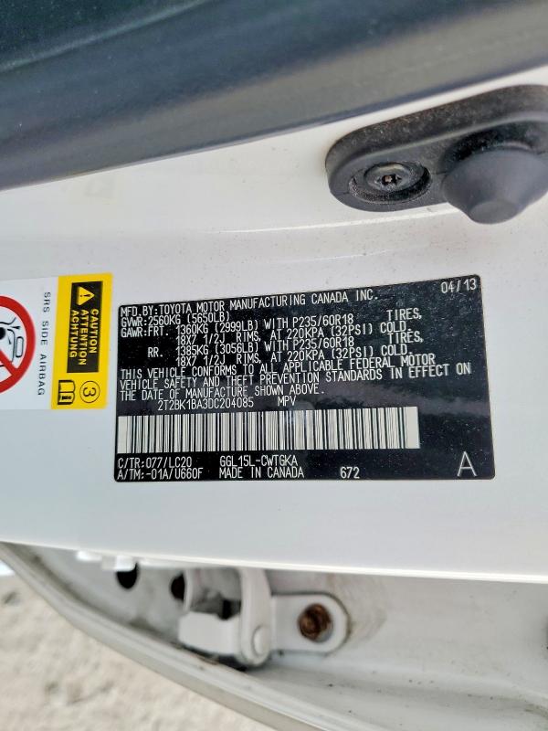 Aukcja sprzedaży 2013 Lexus Rx 350, vin: 2T2BK1BA3DC204085, numer aukcji: 54506596