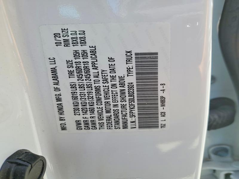 Aukcja sprzedaży 2020 Honda Ridgeline, vin: 5FPYK3F50LB023924, numer aukcji: 58637816