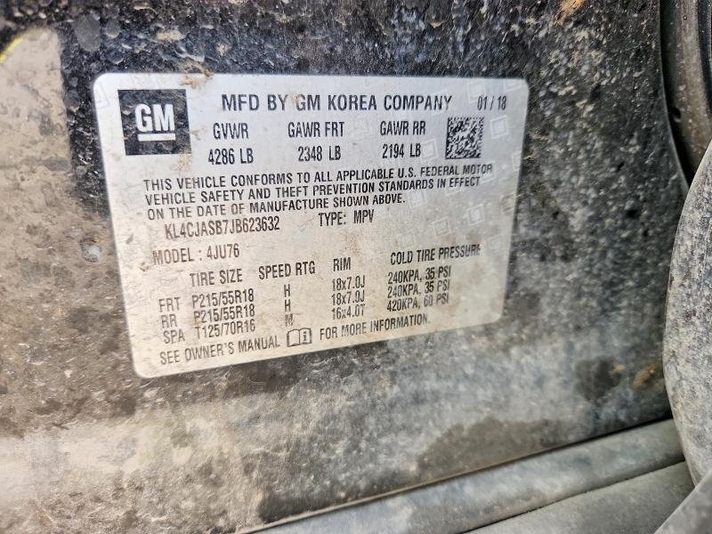 Aukcja sprzedaży 2018 Buick Encore, vin: KL4CJASB7JB623632, numer aukcji: 59306536