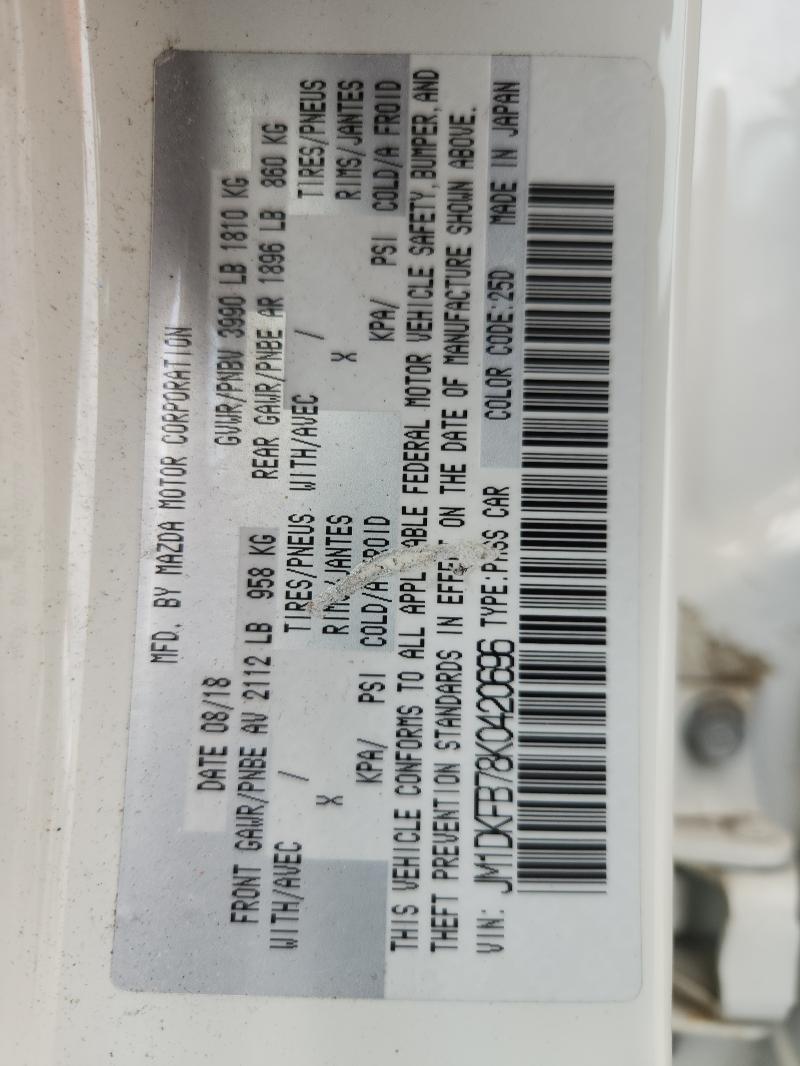 Продажа на аукционе авто 2019 Mazda Cx-3, vin: JM1DKFB78K0420696, номер лота: 58432566