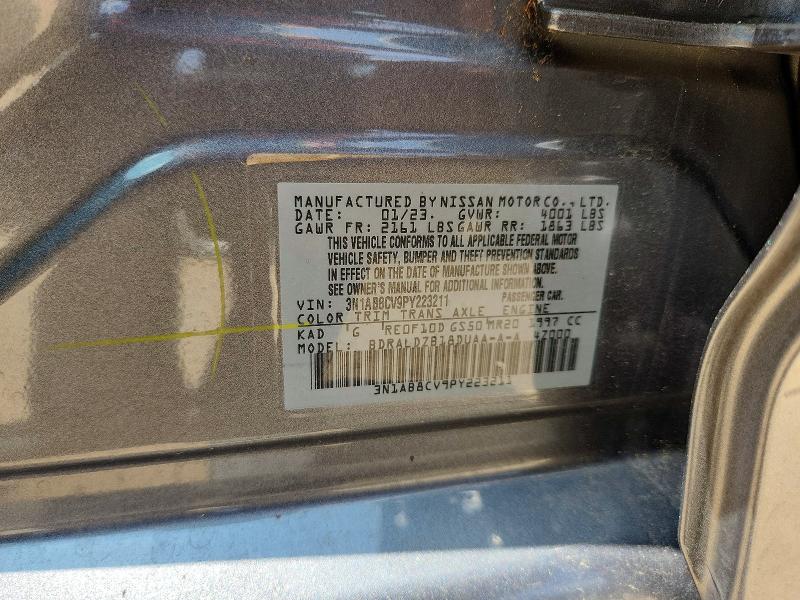 Продажа на аукционе авто 2023 Nissan Sentra, vin: 3N1AB8CV9PY223211, номер лота: 57611236