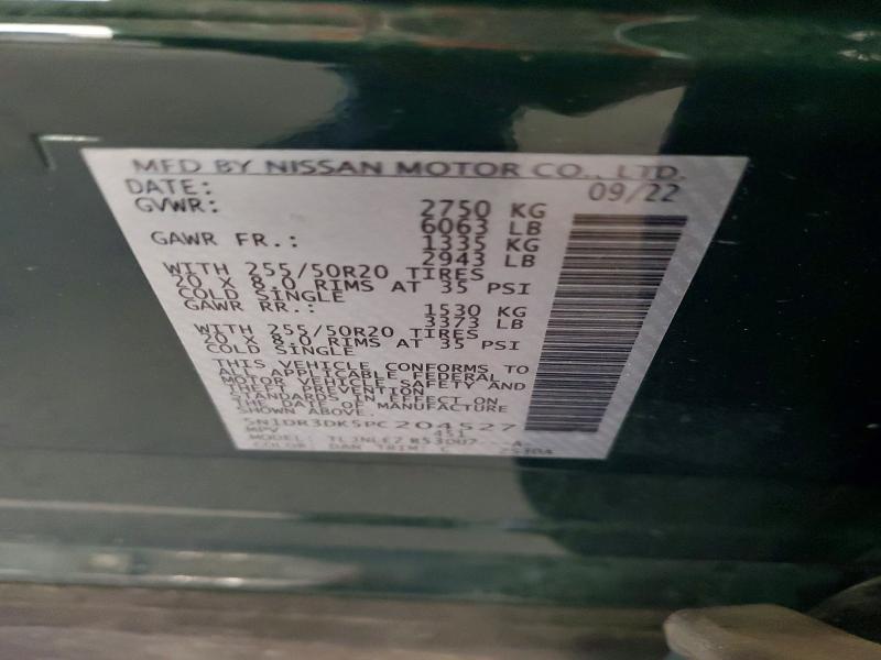 Aukcja sprzedaży 2023 Nissan Pathfinder, vin: 5N1DR3DK5PC204527, numer aukcji: 58009276