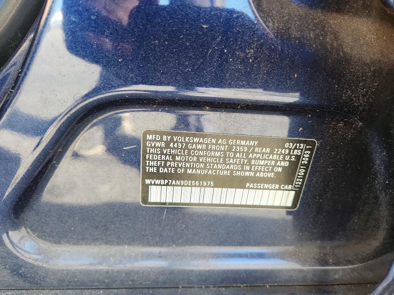 58411136 :رقم المزاد ، WVWBP7AN9DE561975 vin ، 2013 Volkswagen Cc مزاد بيع