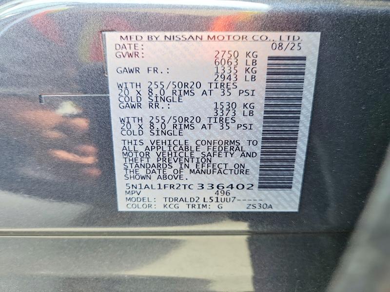 Aukcja sprzedaży 2026 Infiniti Qx60, vin: 5N1AL1FR2TC336402, numer aukcji: 55808306