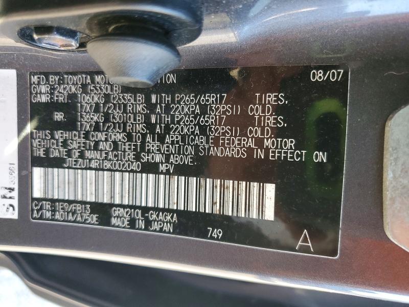 Продаж на аукціоні авто 2008 Toyota 4runner, vin: JTEZU14R18K002040, номер лоту: 56310636
