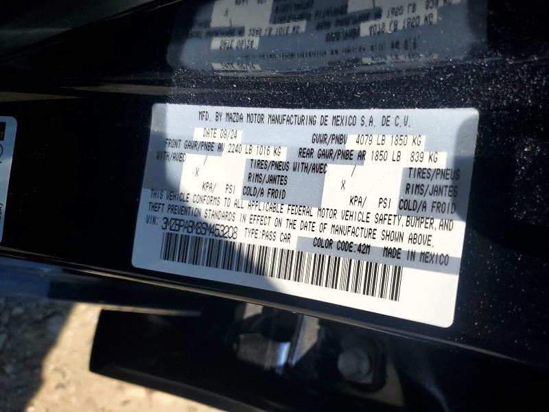 Продаж на аукціоні авто 2025 Mazda 3, vin: 3MZBPABM8SM453208, номер лоту: 58162176