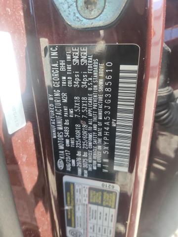 56454396 :رقم المزاد ، 5XYPH4A53JG385610 vin ، 2018 Kia Sorento مزاد بيع