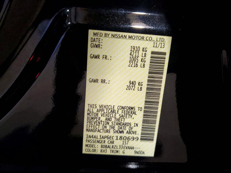 57079476 :رقم المزاد ، 1N4AL3AP6EC180699 vin ، 2014 Nissan Altima مزاد بيع