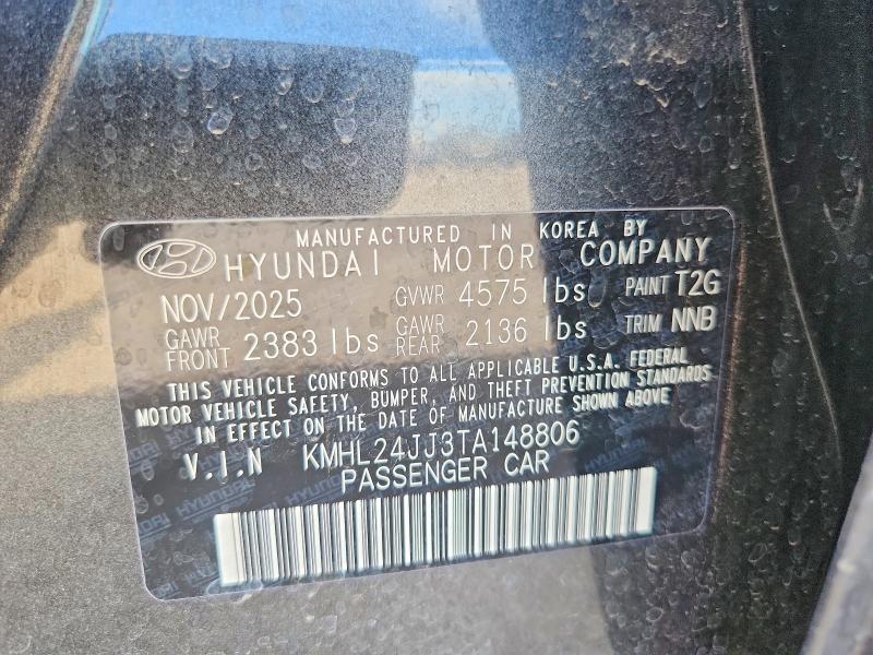 Продажа на аукционе авто 2026 Hyundai Sonata Hybrid, vin: KMHL24JJ3TA148806, номер лота: 59002136
