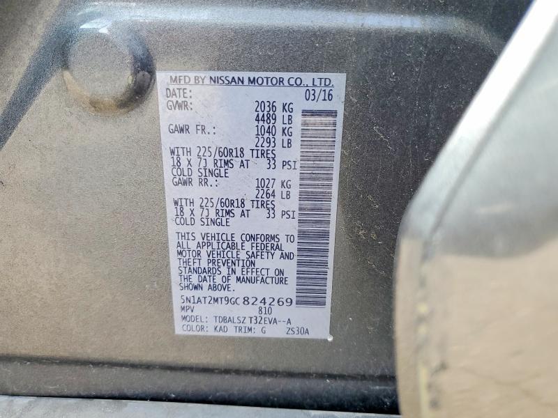 Aukcja sprzedaży 2016 Nissan Rogue, vin: 5N1AT2MT9GC824269, numer aukcji: 55761446