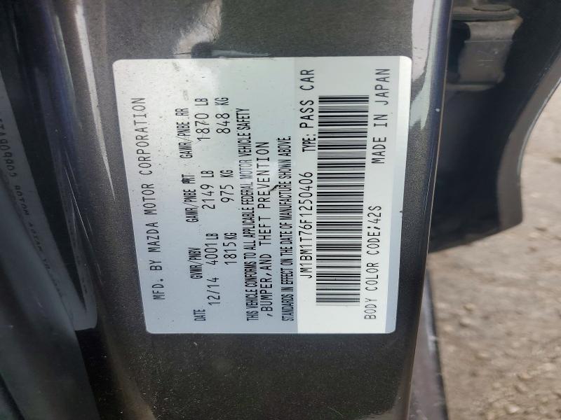 58640446 :رقم المزاد ، JM1BM1T76F1250406 vin ، 2015 Mazda Mazda 3 مزاد بيع