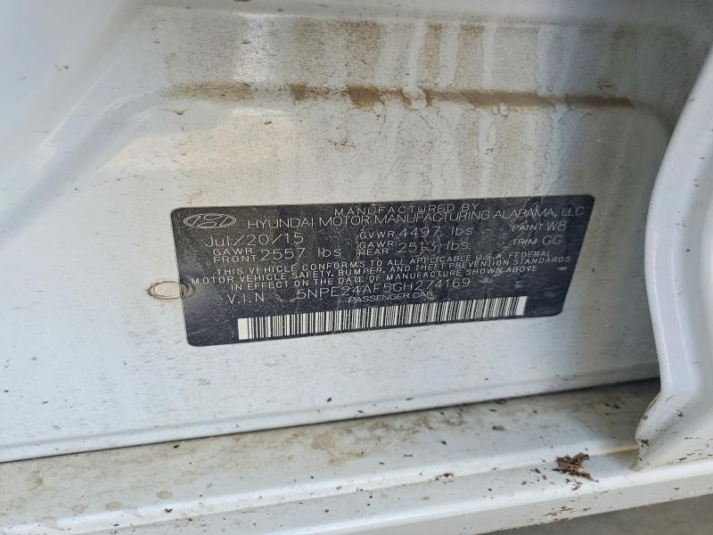 55897746 :رقم المزاد ، 5NPE24AF5GH274169 vin ، 2016 Hyundai Sonata مزاد بيع