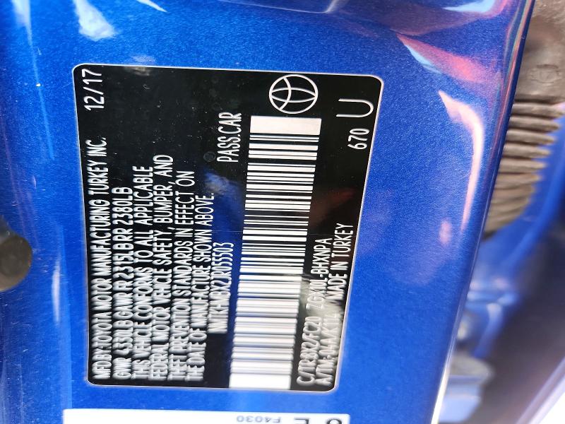 2018 Toyota C-hr მანქანა იყიდება აუქციონზე, vin: NMTKHMBX2JR055503, აუქციონის ნომერი: 57151586