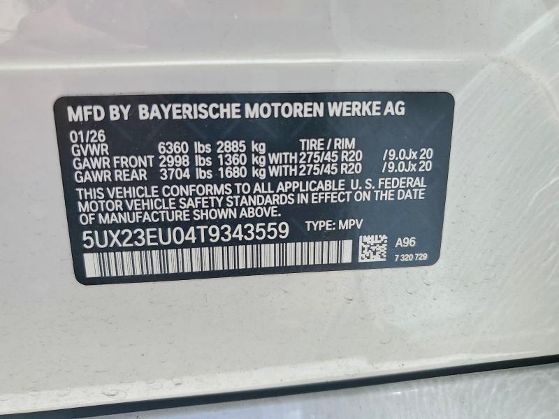 Продаж на аукціоні авто 2026 Bmw X5, vin: 5UX23EU04T9343559, номер лоту: 57411736