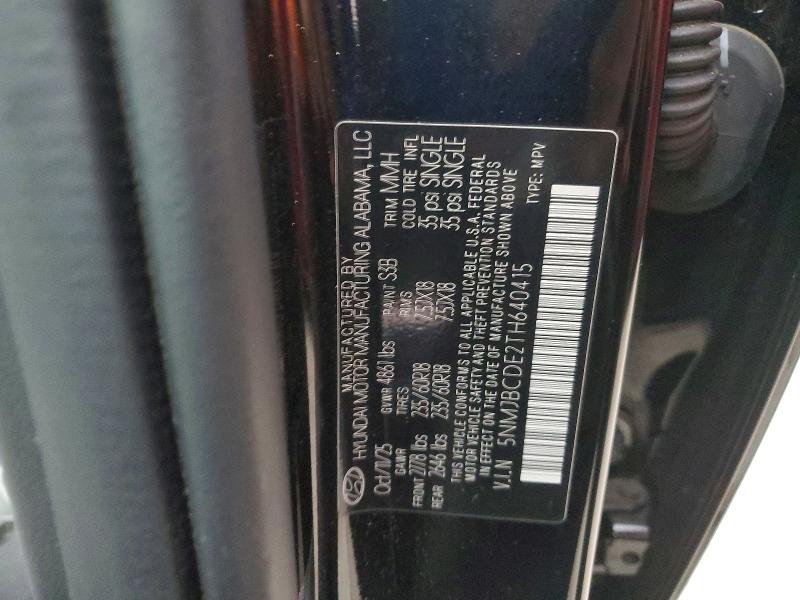 2026 Hyundai Tucson მანქანა იყიდება აუქციონზე, vin: 5NMJBCDE2TH640415, აუქციონის ნომერი: 57955146