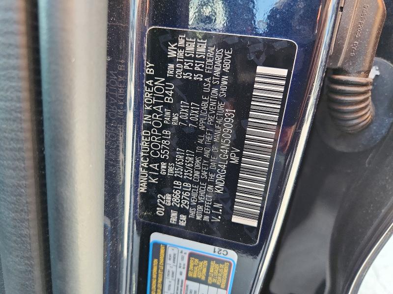 Aukcja sprzedaży 2022 Kia Sorento, vin: KNDRG4LG4N5090931, numer aukcji: 57782046