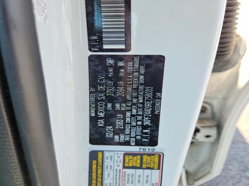 Aukcja sprzedaży 2024 Kia Forte, vin: 3KPF24AD9RE758033, numer aukcji: 58732316