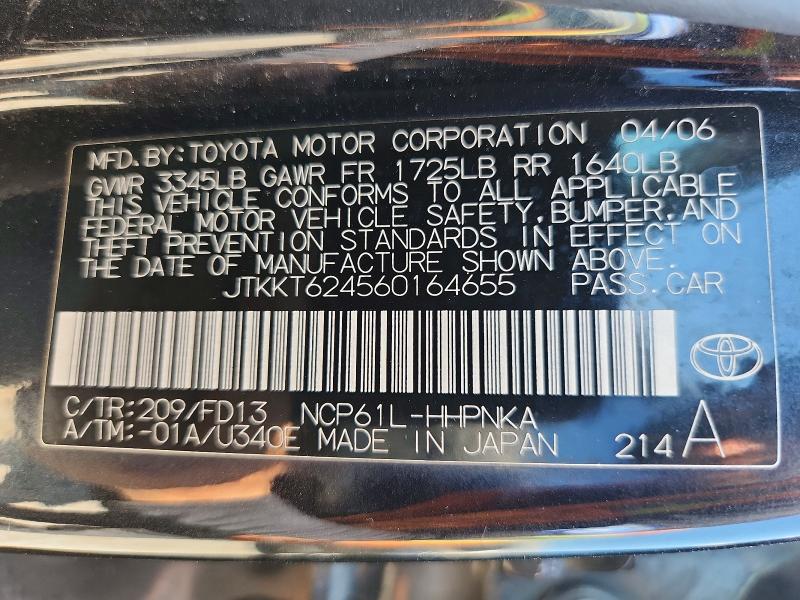 2006 Scion Xa მანქანა იყიდება აუქციონზე, vin: JTKKT624560164655, აუქციონის ნომერი: 55058616